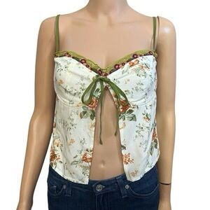 Princess Polly Ringa Rosey Floral Babydoll Tank Top Size 8 Underwire Cottagecore